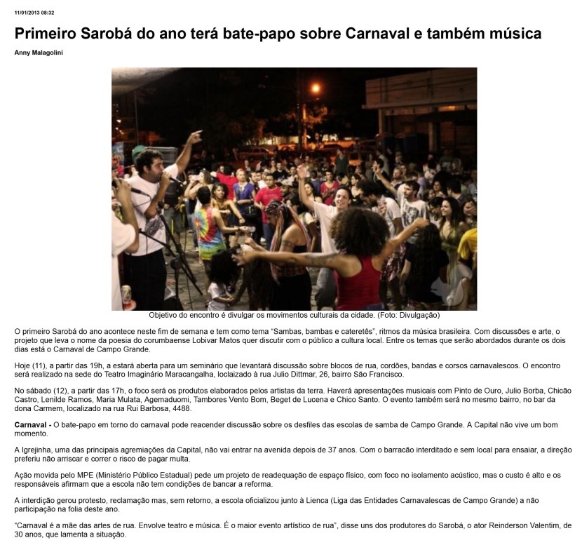 Sarobá é destaque no Campo Grande News